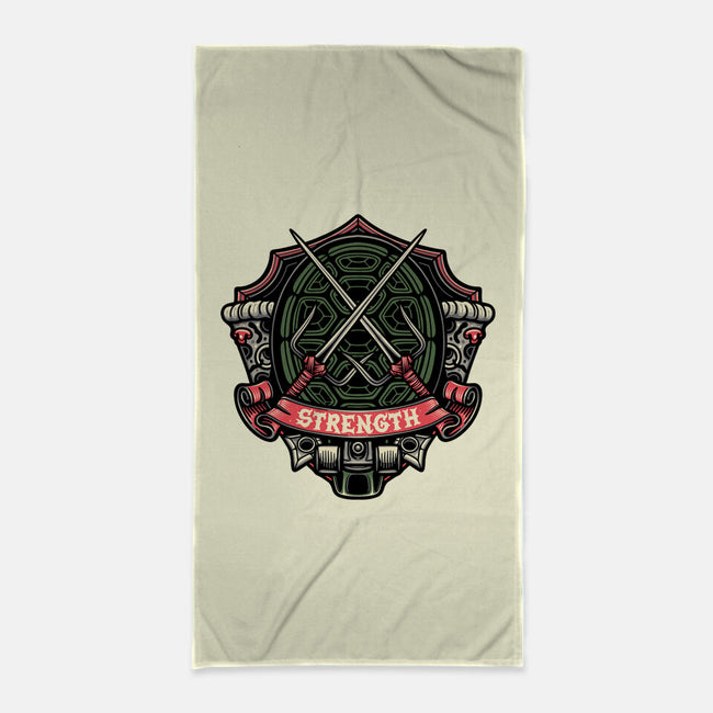 Red Ninja Strength-None-Beach-Towel-gorillafamstudio