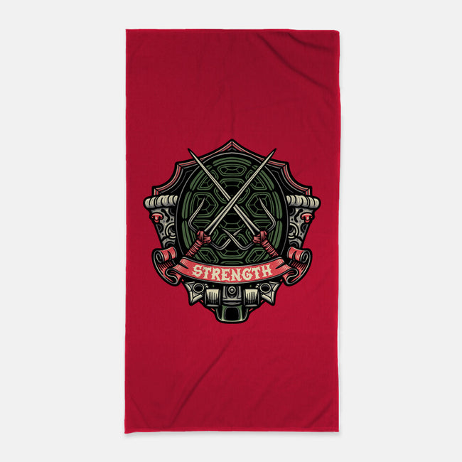 Red Ninja Strength-None-Beach-Towel-gorillafamstudio