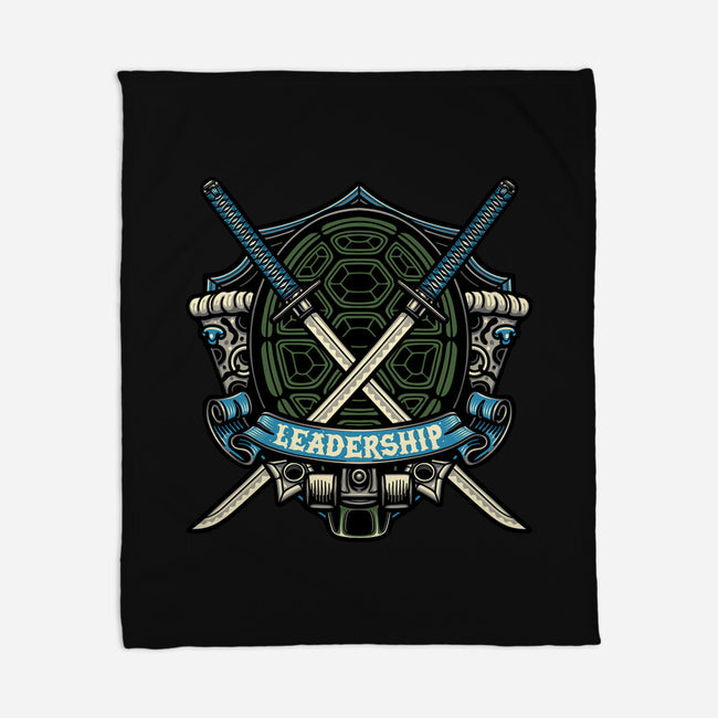 Blue Ninja Leader-None-Fleece-Blanket-gorillafamstudio