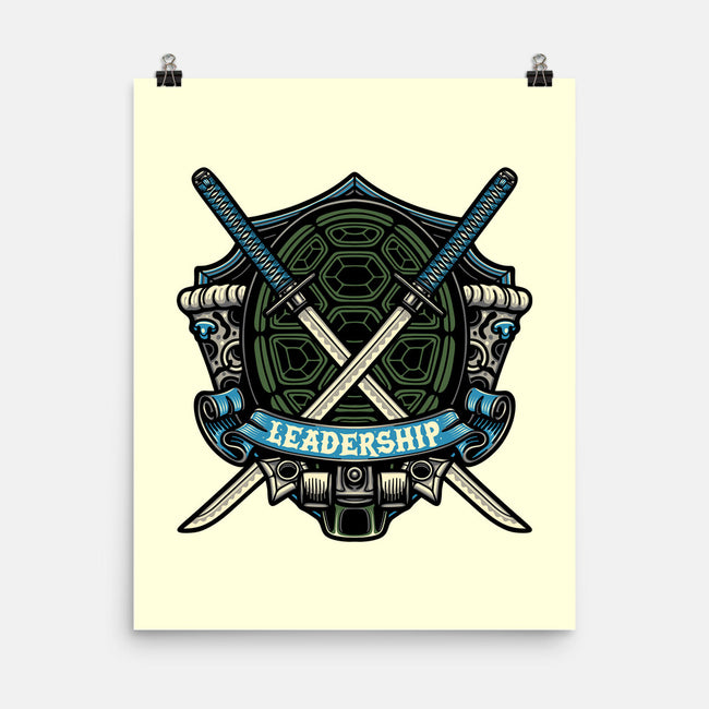 Blue Ninja Leader-None-Matte-Poster-gorillafamstudio