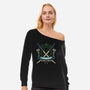 Blue Ninja Leader-Womens-Off Shoulder-Sweatshirt-gorillafamstudio