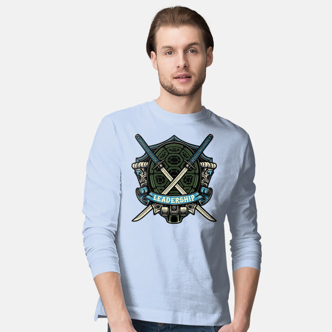 Blue Ninja Leader-Mens-Long Sleeved-Tee-gorillafamstudio