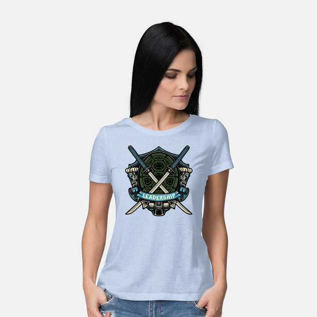 Blue Ninja Leader-Womens-Basic-Tee-gorillafamstudio