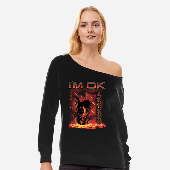 Trust Me I Am Ok-Womens-Off Shoulder-Sweatshirt-Tronyx79