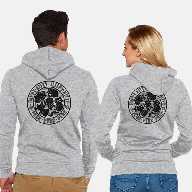 Happy Kitty Sleepy Kitty-Unisex-Zip-Up-Sweatshirt-erion_designs