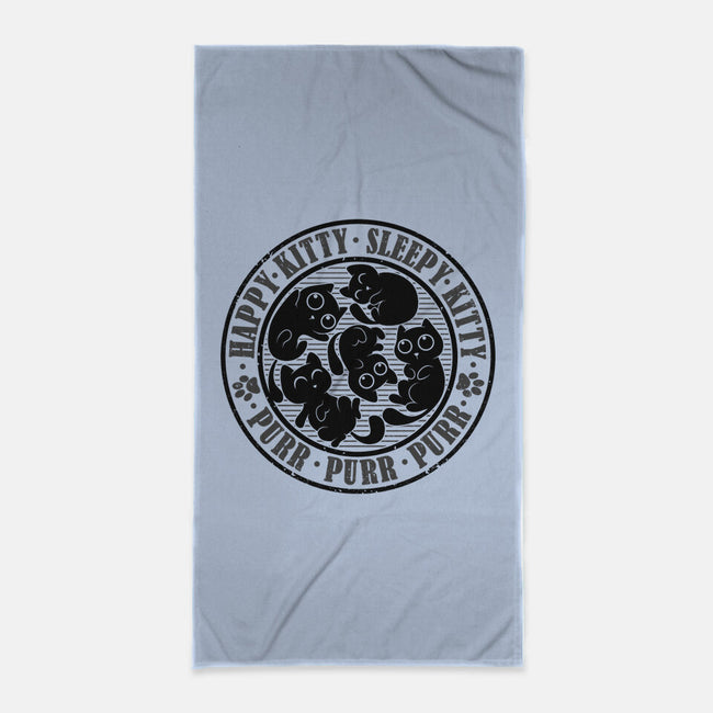 Happy Kitty Sleepy Kitty-None-Beach-Towel-erion_designs