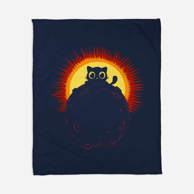 Kitty Eclipse-None-Fleece-Blanket-erion_designs