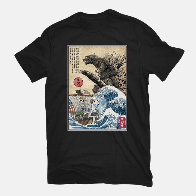 Straw Hat Pirates Meet Godzilla-Unisex-Basic-Tee-DrMonekers