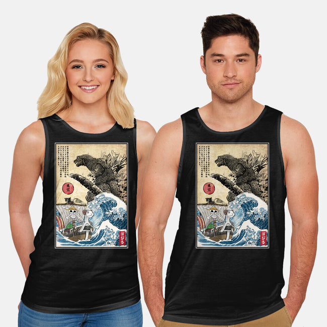 Straw Hat Pirates Meet Godzilla-Unisex-Basic-Tank-DrMonekers