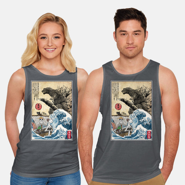 Straw Hat Pirates Meet Godzilla-Unisex-Basic-Tank-DrMonekers