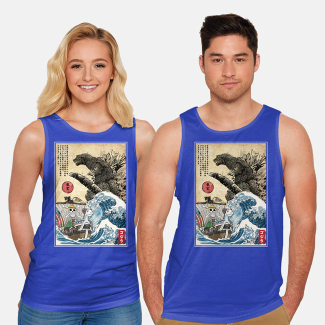 Straw Hat Pirates Meet Godzilla-Unisex-Basic-Tank-DrMonekers