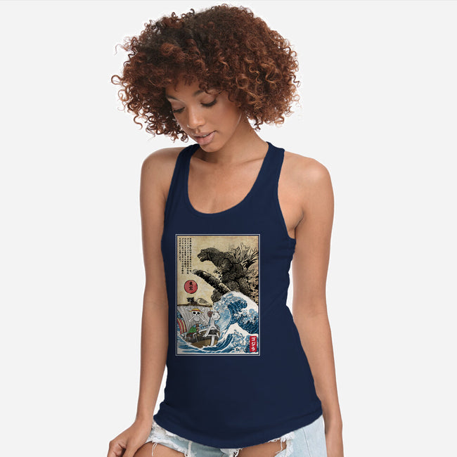 Straw Hat Pirates Meet Godzilla-Womens-Racerback-Tank-DrMonekers