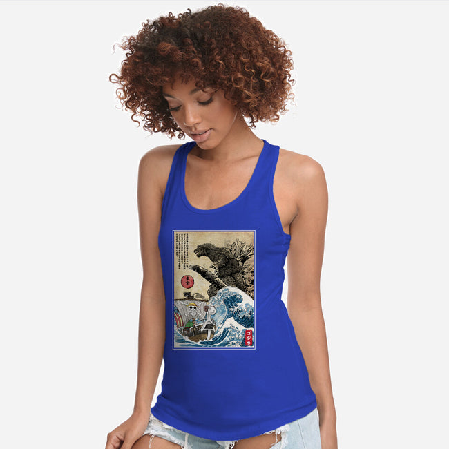 Straw Hat Pirates Meet Godzilla-Womens-Racerback-Tank-DrMonekers