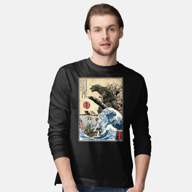 Straw Hat Pirates Meet Godzilla-Mens-Long Sleeved-Tee-DrMonekers