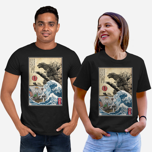 Straw Hat Pirates Meet Godzilla-Unisex-Basic-Tee-DrMonekers