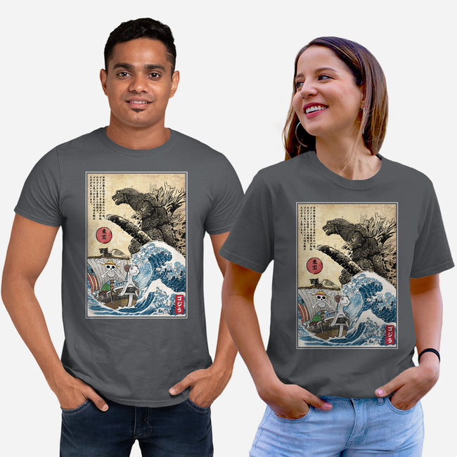 Straw Hat Pirates Meet Godzilla-Unisex-Basic-Tee-DrMonekers