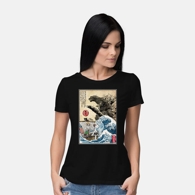 Straw Hat Pirates Meet Godzilla-Womens-Basic-Tee-DrMonekers