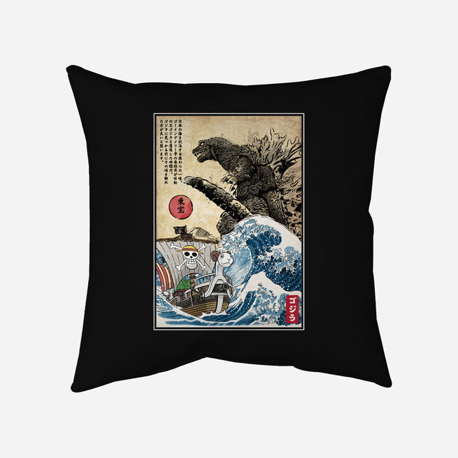 Straw Hat Pirates Meet Godzilla-None-Removable Cover w Insert-Throw Pillow-DrMonekers