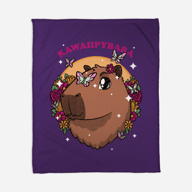 Cute Kawaii Capybara-None-Fleece-Blanket-Studio Mootant