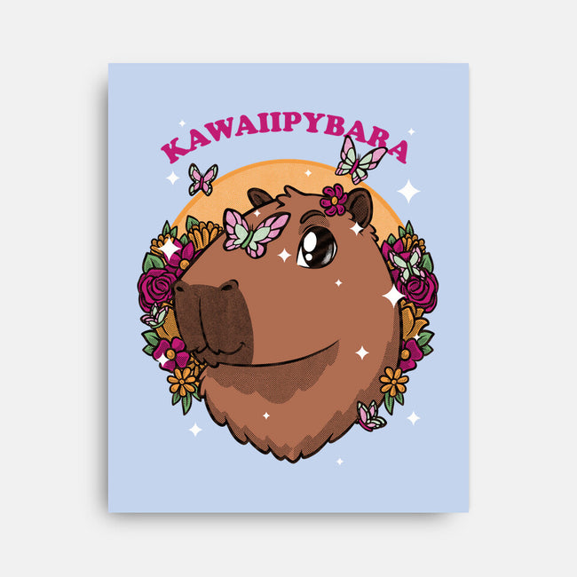 Cute Kawaii Capybara-None-Stretched-Canvas-Studio Mootant