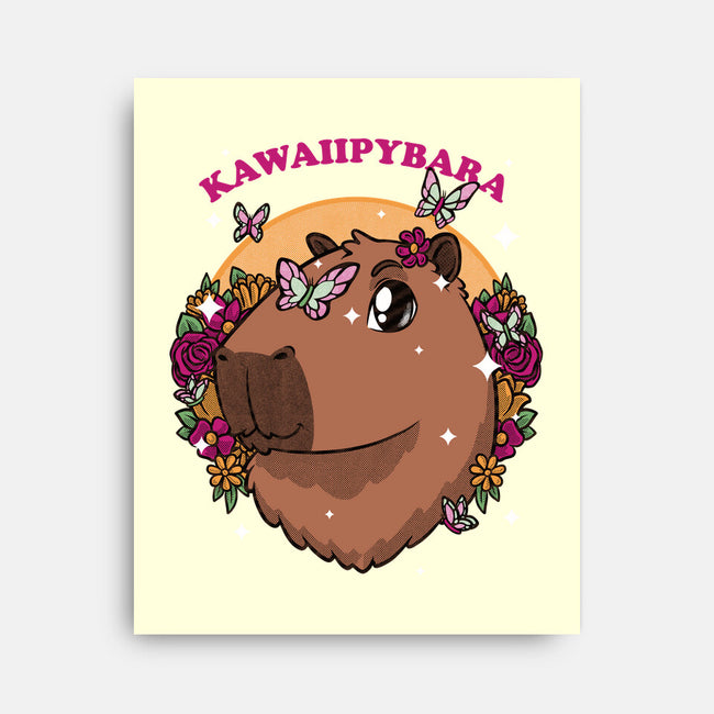 Cute Kawaii Capybara-None-Stretched-Canvas-Studio Mootant