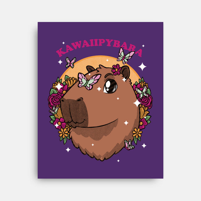 Cute Kawaii Capybara-None-Stretched-Canvas-Studio Mootant