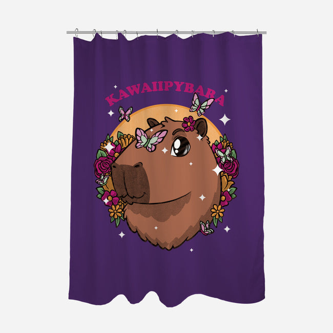 Cute Kawaii Capybara-None-Polyester-Shower Curtain-Studio Mootant