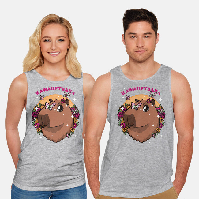 Cute Kawaii Capybara-Unisex-Basic-Tank-Studio Mootant