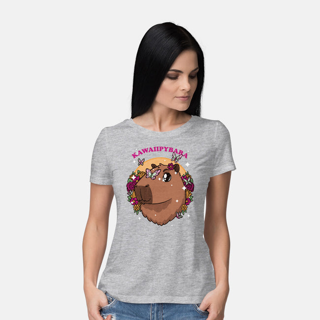 Cute Kawaii Capybara-Womens-Basic-Tee-Studio Mootant