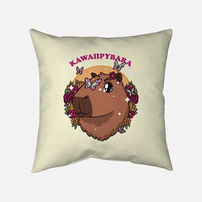 Cute Kawaii Capybara-None-Removable Cover-Throw Pillow-Studio Mootant