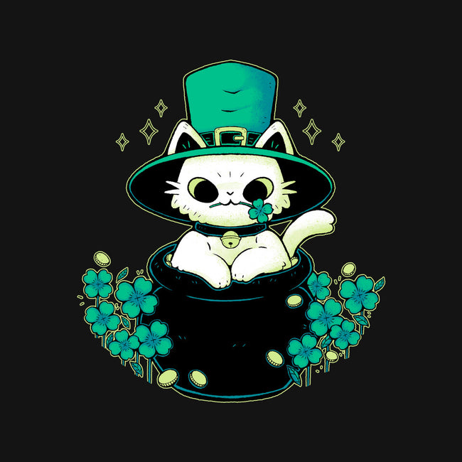 Cute St Patrick Cat-Womens-Fitted-Tee-xMorfina