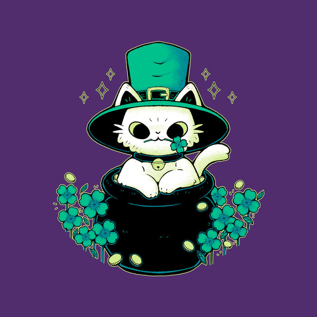 Cute St Patrick Cat-Womens-Fitted-Tee-xMorfina