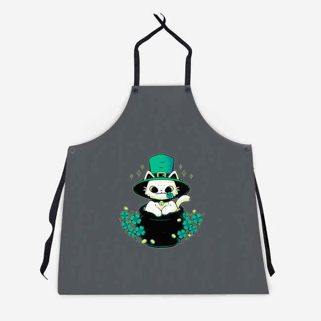 Cute St Patrick Cat-Unisex-Kitchen-Apron-xMorfina