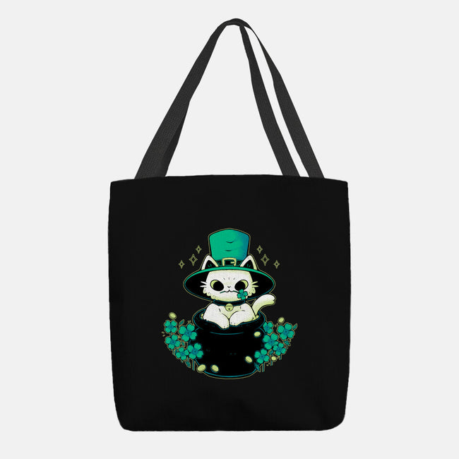 Cute St Patrick Cat-None-Basic Tote-Bag-xMorfina