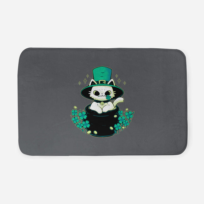 Cute St Patrick Cat-None-Memory Foam-Bath Mat-xMorfina