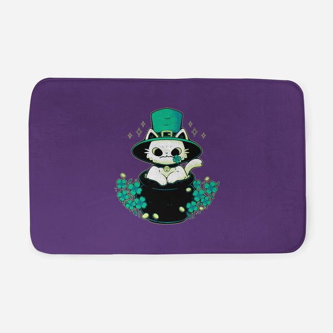 Cute St Patrick Cat-None-Memory Foam-Bath Mat-xMorfina