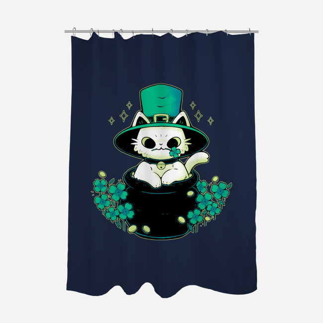 Cute St Patrick Cat-None-Polyester-Shower Curtain-xMorfina