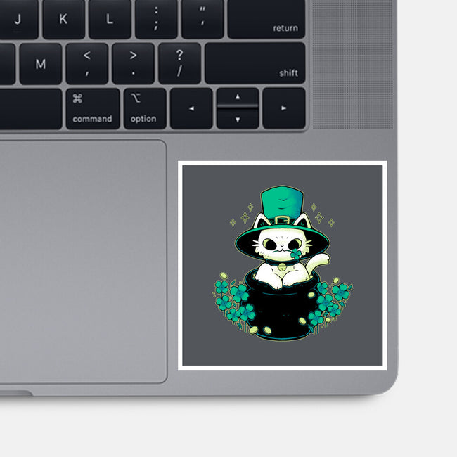 Cute St Patrick Cat-None-Glossy-Sticker-xMorfina