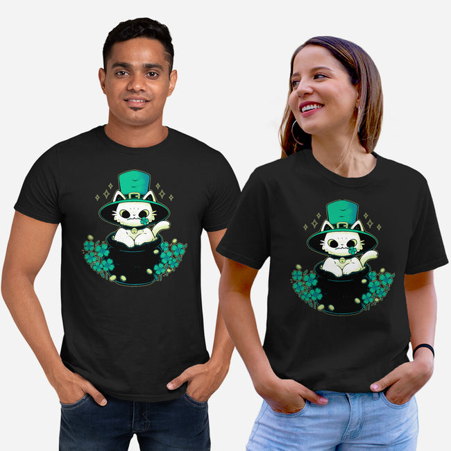 Cute St Patrick Cat-Unisex-Basic-Tee-xMorfina