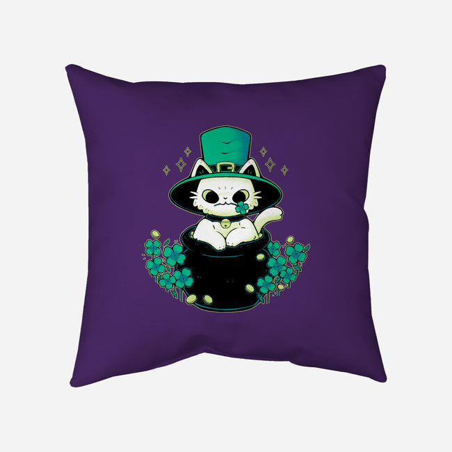 Cute St Patrick Cat-None-Removable Cover w Insert-Throw Pillow-xMorfina