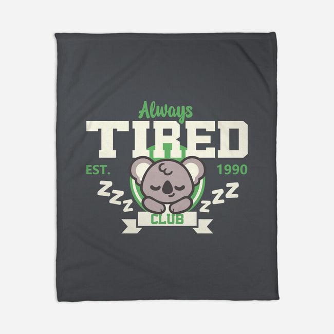 Always Tired Club Koala-None-Fleece-Blanket-NemiMakeit