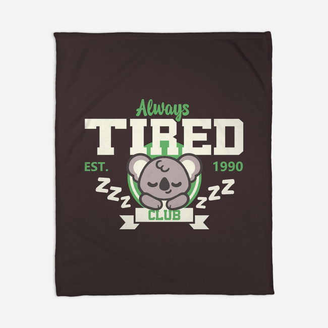 Always Tired Club Koala-None-Fleece-Blanket-NemiMakeit