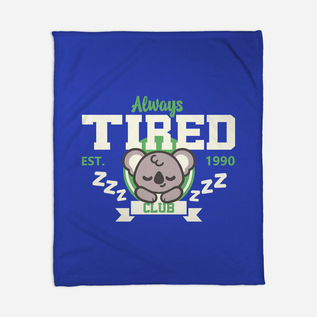 Always Tired Club Koala-None-Fleece-Blanket-NemiMakeit