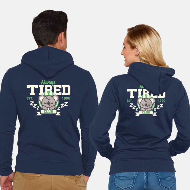 Always Tired Club Koala-Unisex-Zip-Up-Sweatshirt-NemiMakeit