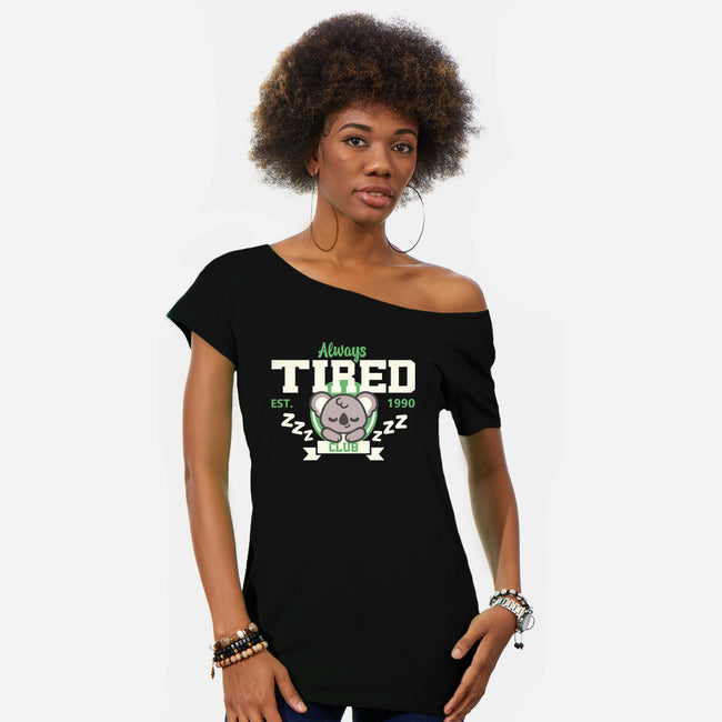 Always Tired Club Koala-Womens-Off Shoulder-Tee-NemiMakeit