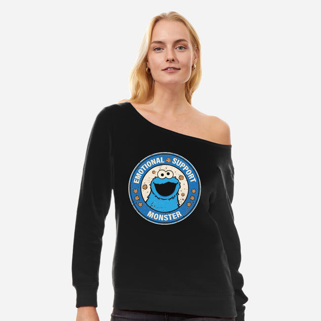 Emotional Support Monster-Womens-Off Shoulder-Sweatshirt-turborat14