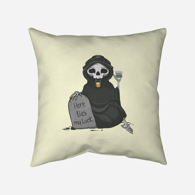 Here Lies My Luck-None-Removable Cover-Throw Pillow-OnlyColorsDesigns