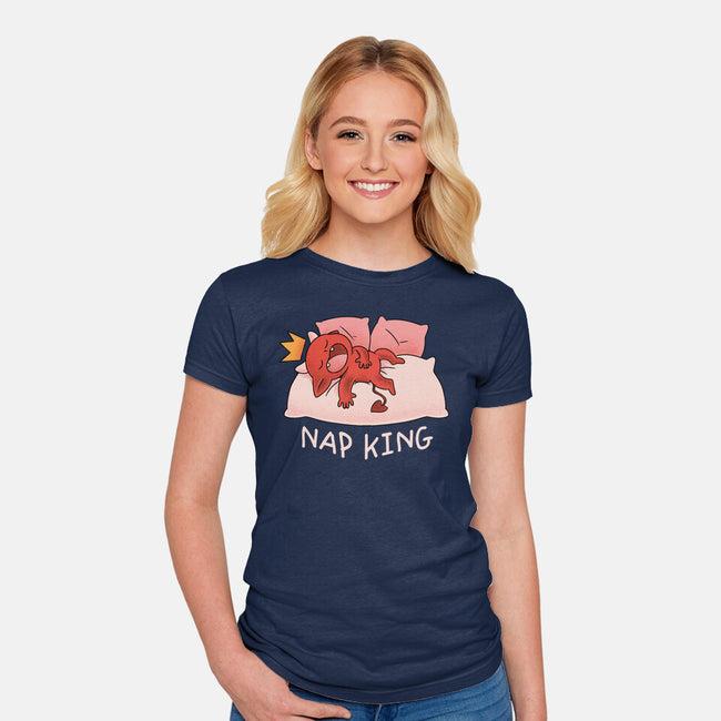 Nap King-Womens-Fitted-Tee-FunkVampire