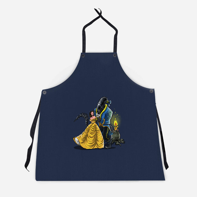 Beauty And The Alien-Unisex-Kitchen-Apron-zascanauta