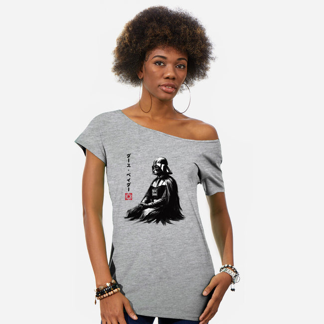 The Sith Sumi-e-Womens-Off Shoulder-Tee-DrMonekers